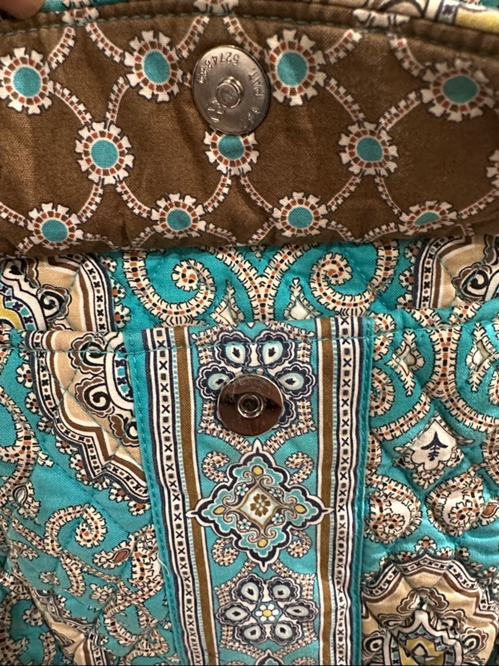 Vera Bradley Turquoise Paisley Quilted Crossbody Bag - Picture 5 of 12